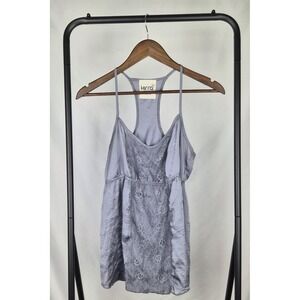 Kirra Racerback Camisole Tank Top Lace Detailing Women's Medium Gray Summer Boho
